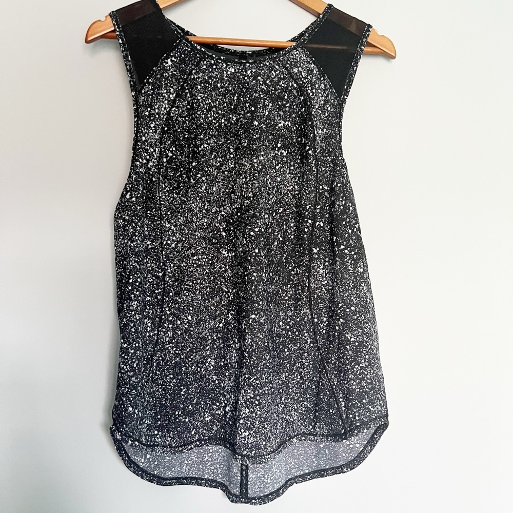 Lululemon Sculpt Tank II Splatter White/Black Size 6 - Picture 1 of 4